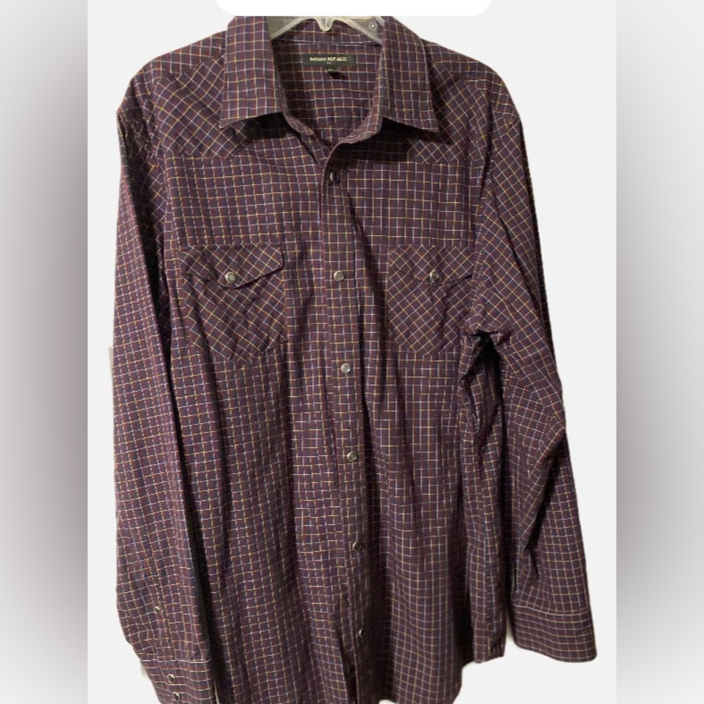 Banana Republic Mens Pearl Snap Front Lon sleeve shirt Size XL